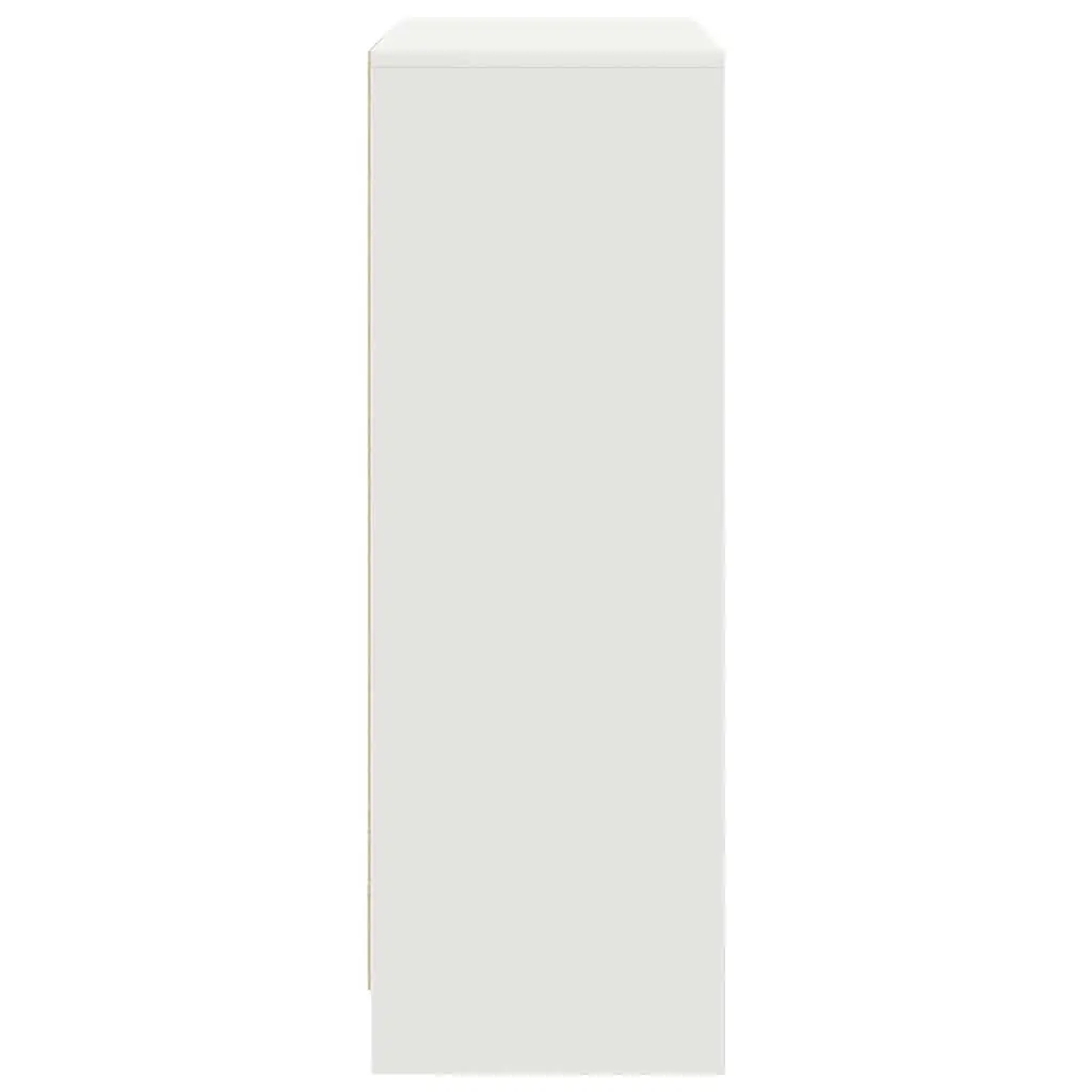 White Sideboard Buffet Cabinet with Doors and Drawers 73cm Width