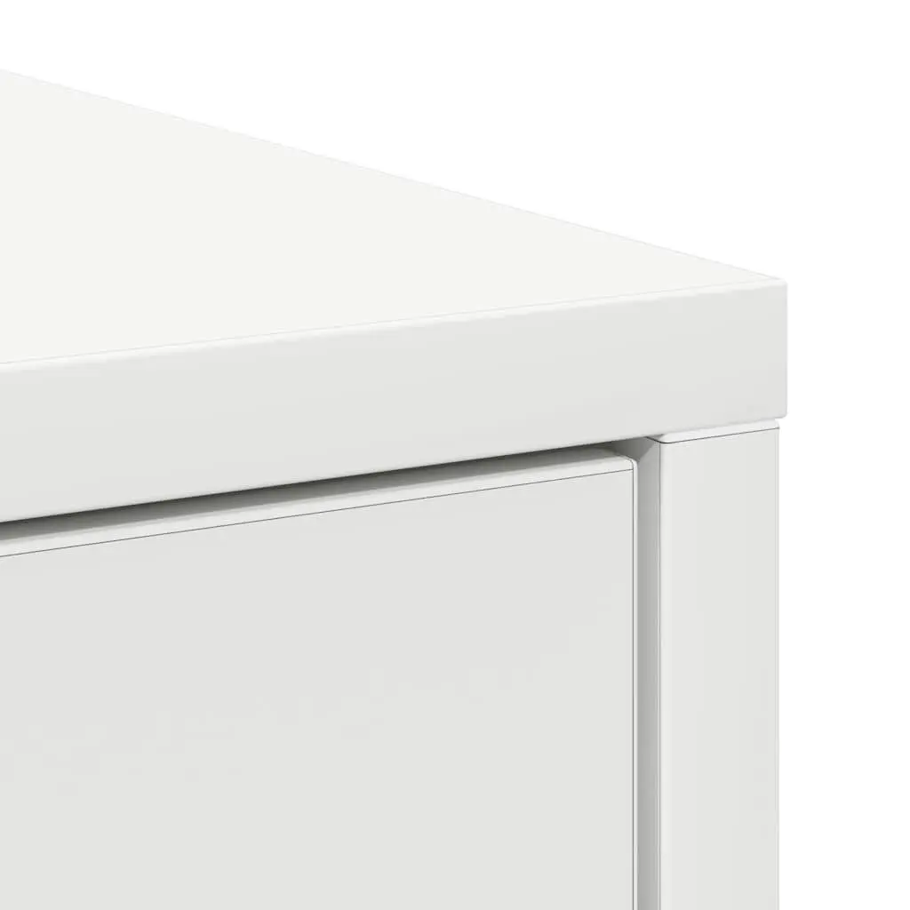 White Sideboard Buffet Cabinet with Doors and Drawers 73cm Width