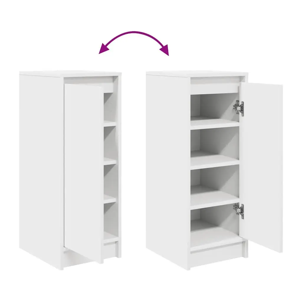 Shoe Cabinet Storage Organiser White Engineered Wood Cupboard with Doors 29.5 x 34 x 76 cm