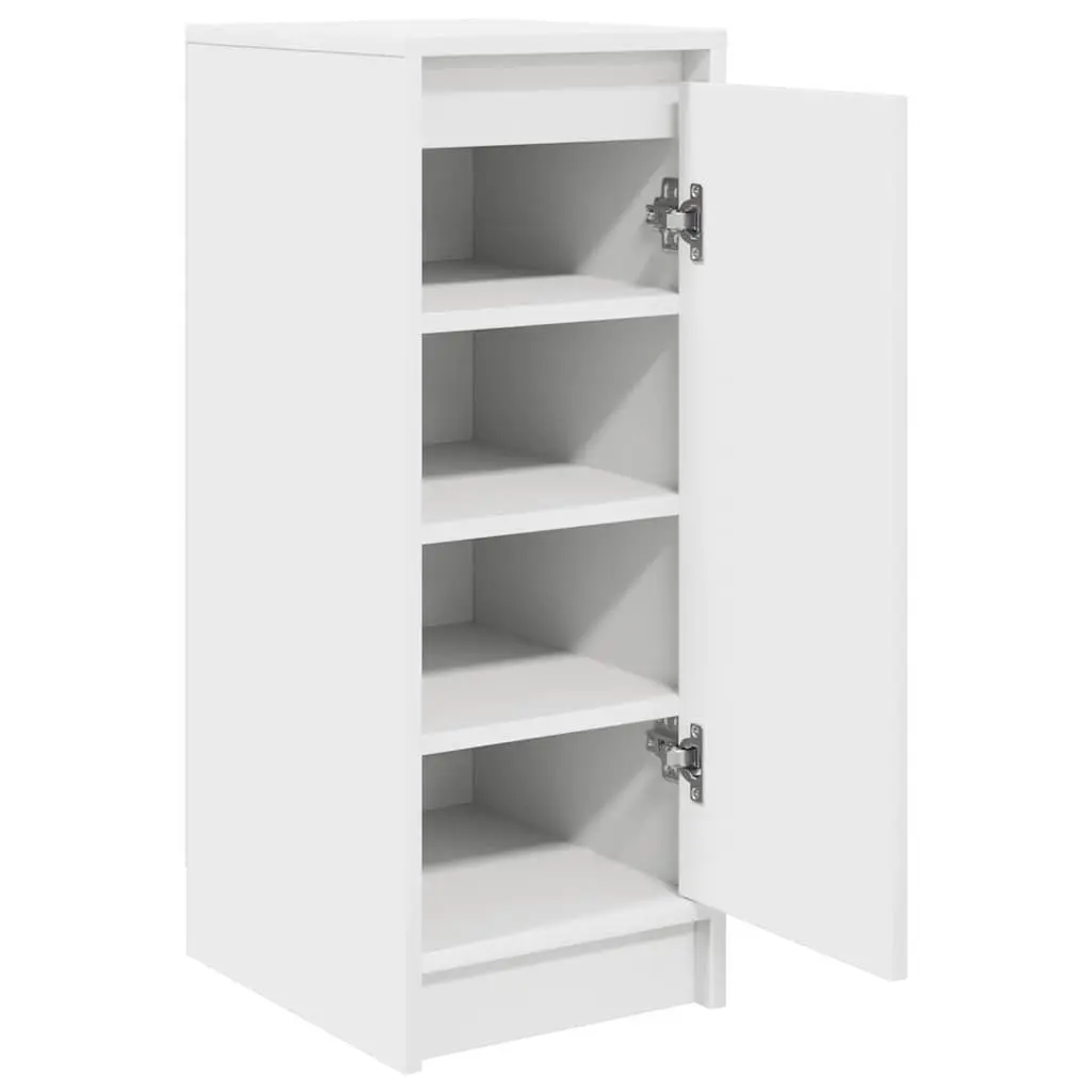 Shoe Cabinet Storage Organiser White Engineered Wood Cupboard with Doors 29.5 x 34 x 76 cm