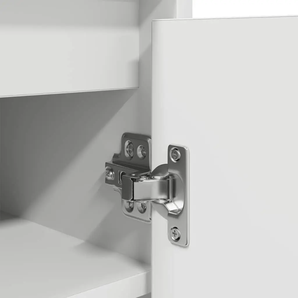 Shoe Cabinet Storage Organiser White Engineered Wood Cupboard with Doors 29.5 x 34 x 76 cm