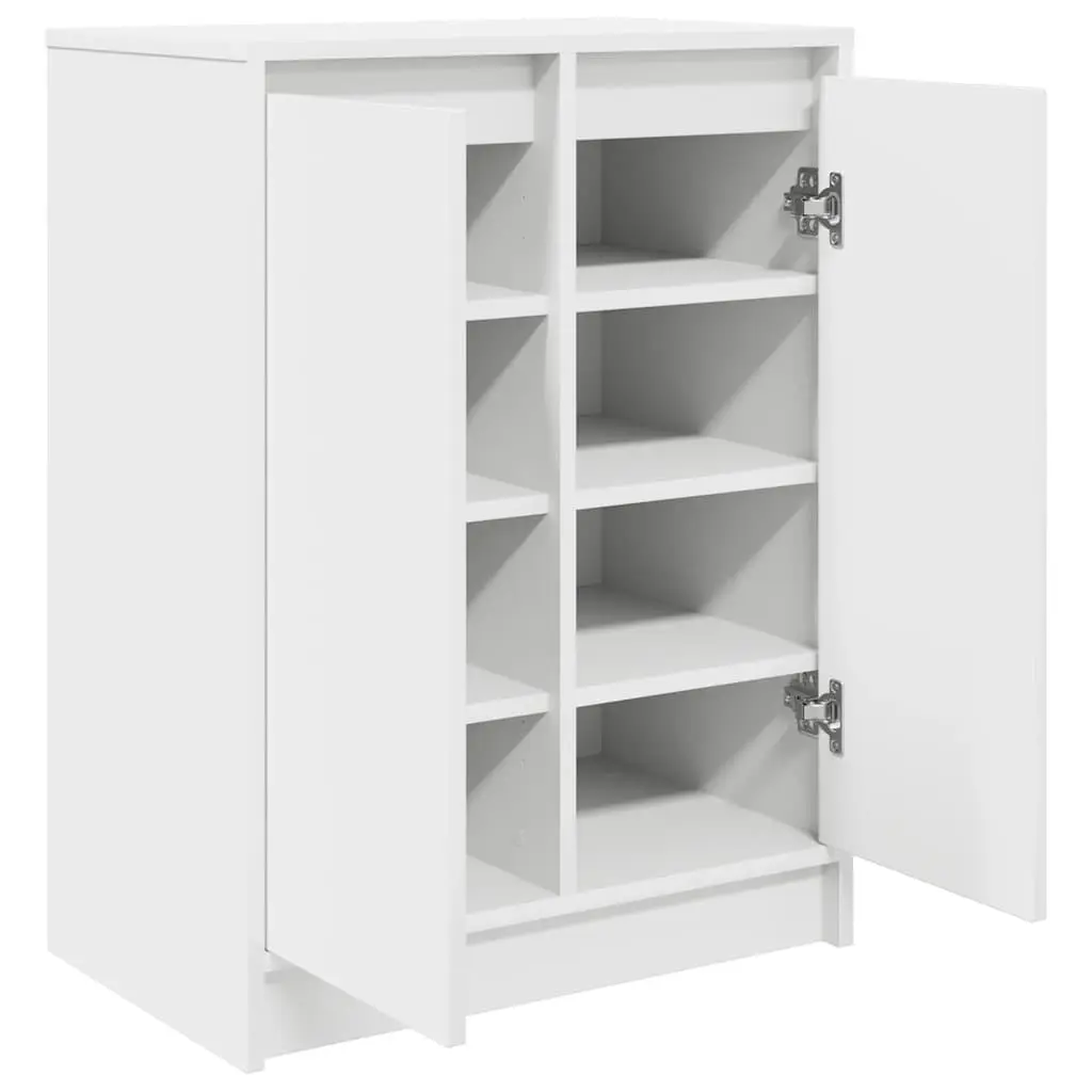 Shoe Cabinet White Engineered Wood 57x34x76cm Doors