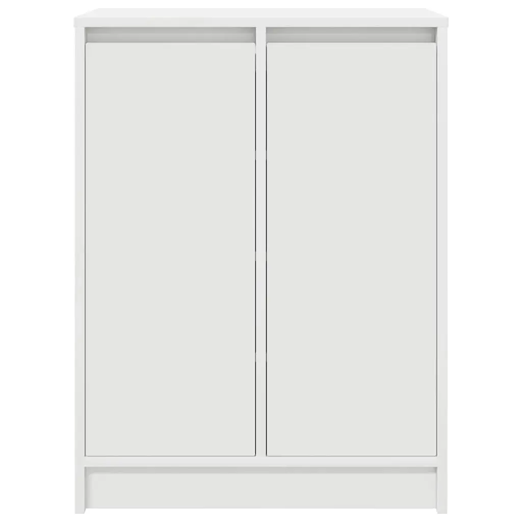 Shoe Cabinet White Engineered Wood 57x34x76cm Doors