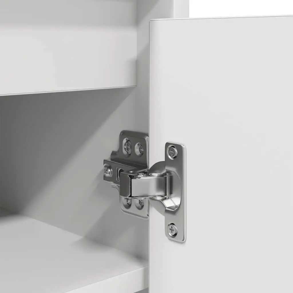 Shoe Cabinet White Engineered Wood 57x34x76cm Doors