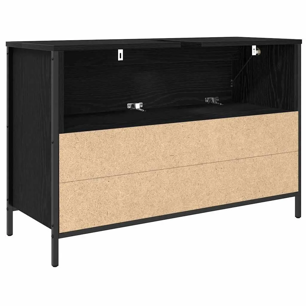 Bathroom Vanity Unit Storage Cabinet Black Oak 90x34.5x60cm