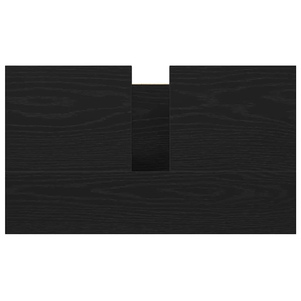 Bathroom Vanity Cabinet Black 60cm Engineered Wood 2 Storage Compartments