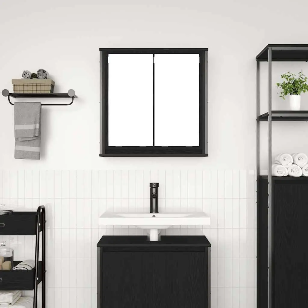 Bathroom Storage with Black Oak Cabinet
