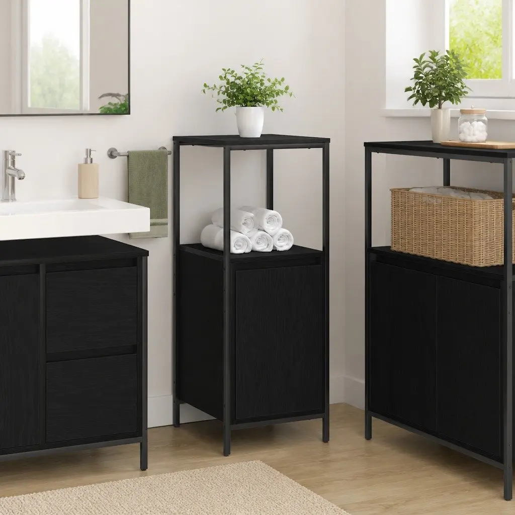Bathroom Vanity Cabinet Black Oak 36x35x95cm