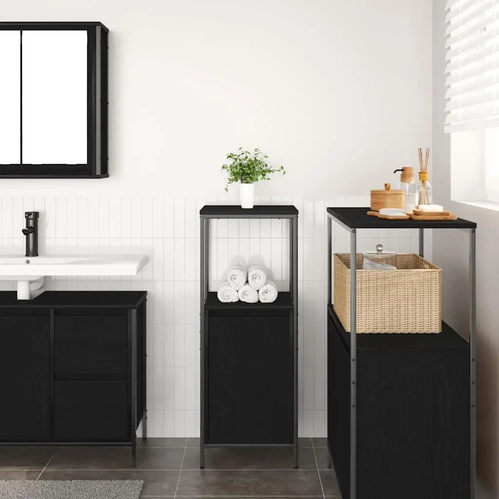 Bathroom Vanity Cabinet Black Oak 36x35x95cm