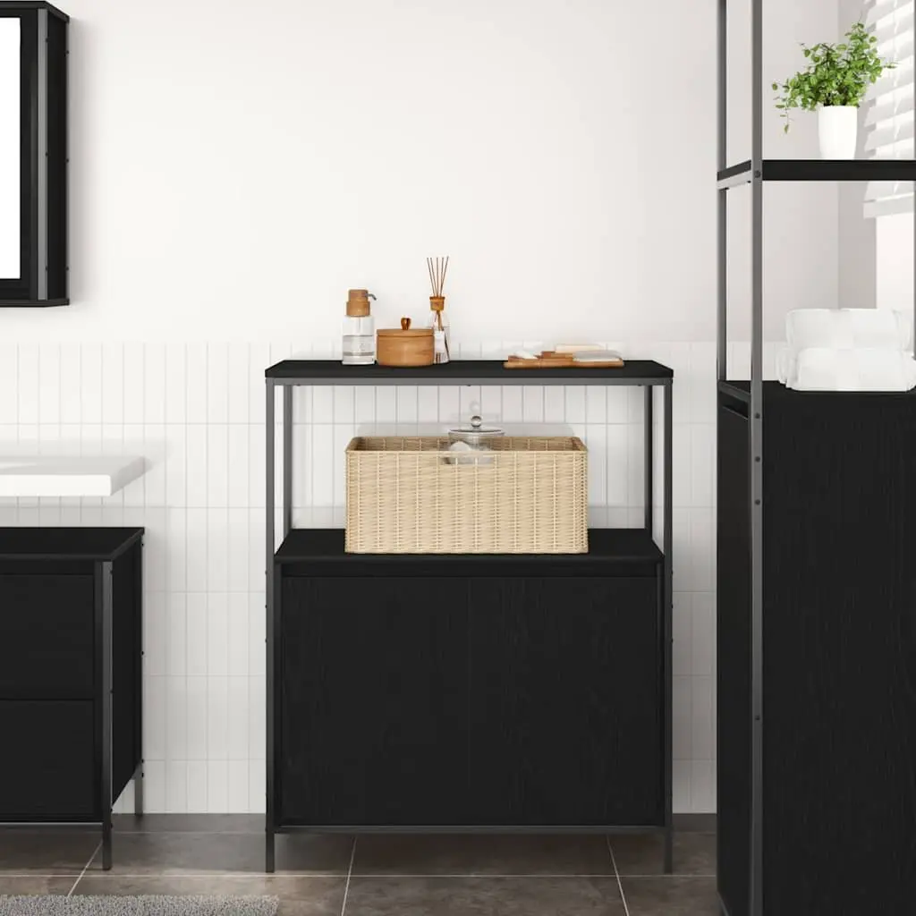 Bathroom Vanity Cabinet Black Oak 76.5W x 35D x 95H cm Storage Unit Organiser
