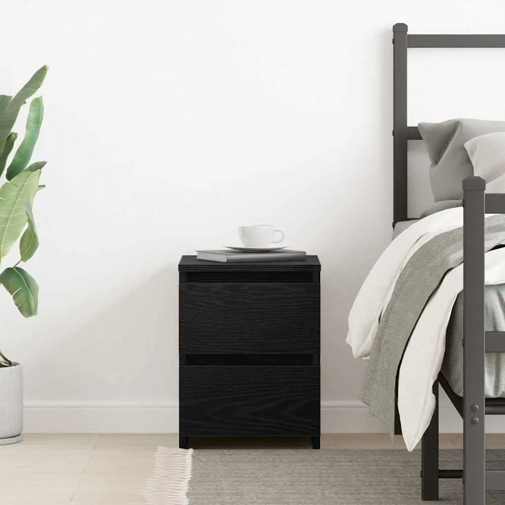 Black Oak Bedside Cabinet