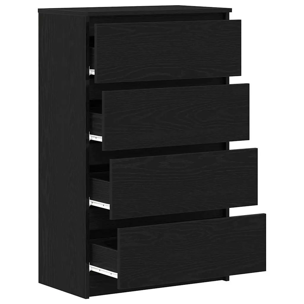 Sideboard Black Oak Engineered Wood Storage Cabinet 60x35x98.5cm