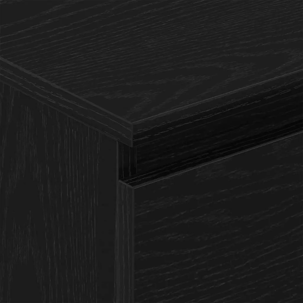 Sideboard Black Oak Engineered Wood Storage Cabinet 60x35x98.5cm