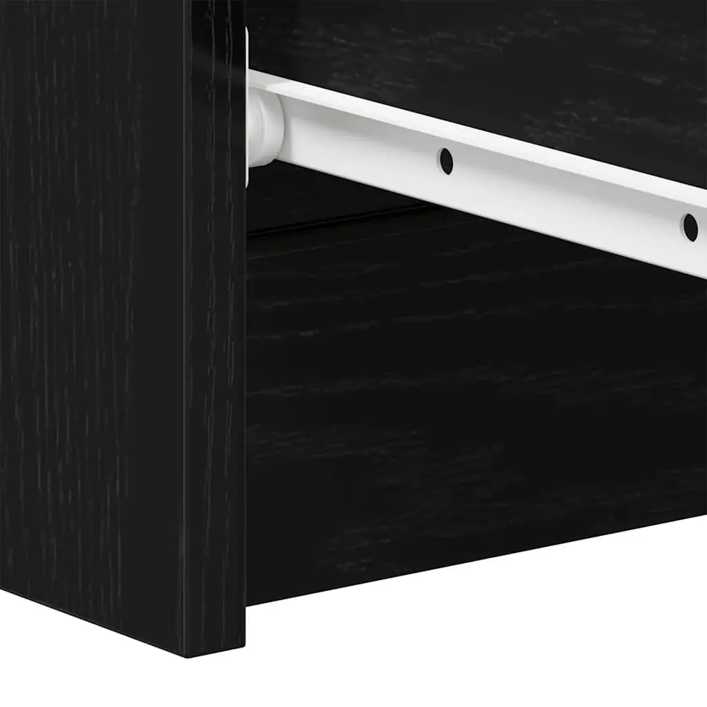Sideboard Black Oak Engineered Wood Storage Cabinet 60x35x98.5cm