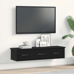 Your Black Oak Wall Cabinet with 3 Drawers Awaits