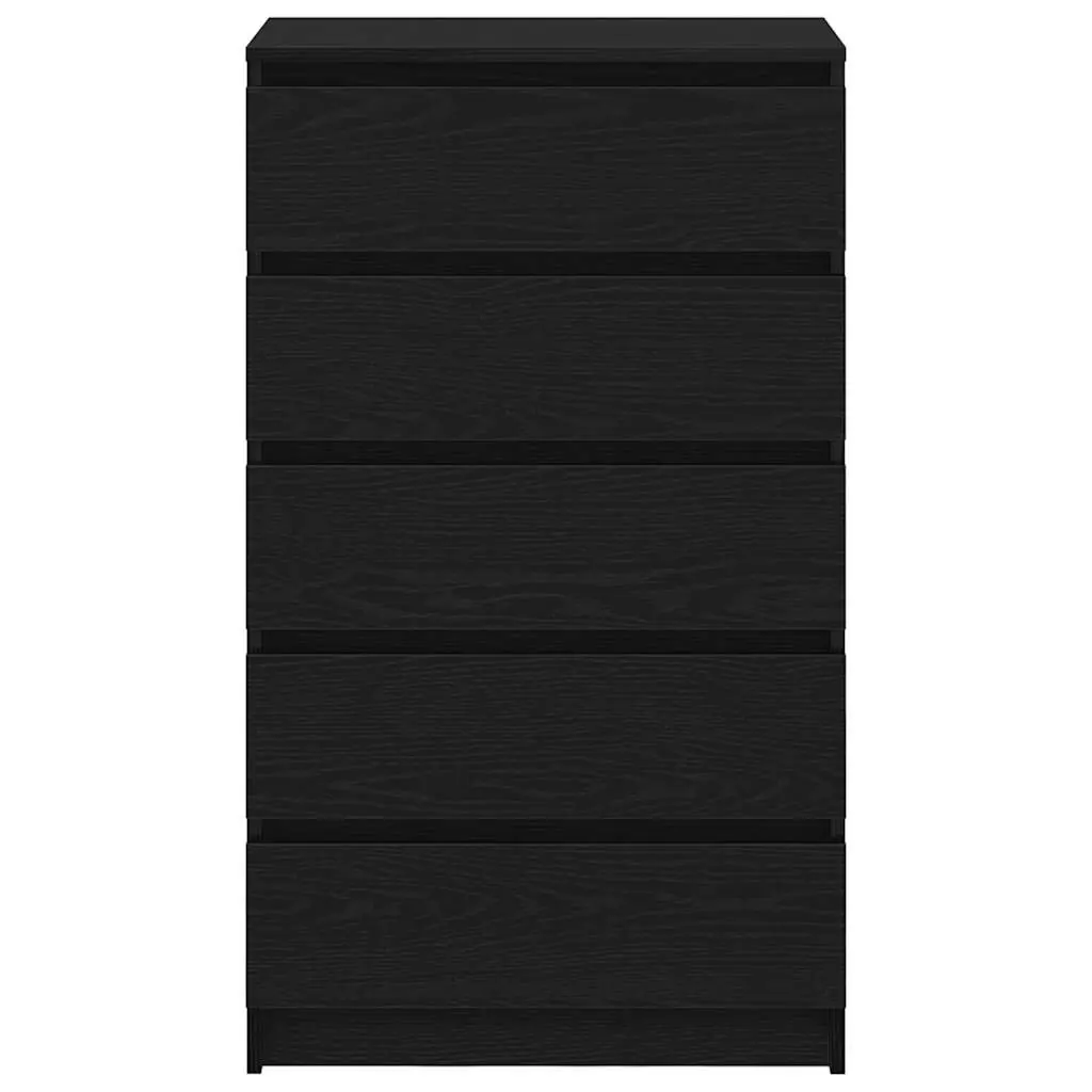 Drawer Cabinet Black Oak 60x36x103 cm 5 Drawers Storage Chest Sideboard