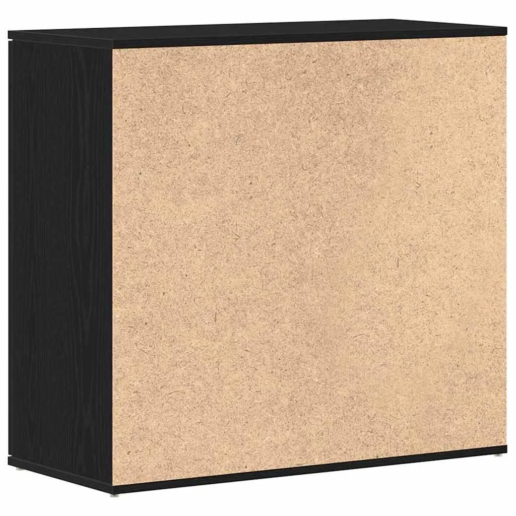 Sideboard Black Oak 80x36x75cm Engineered Wood Storage Cabinet Buffet