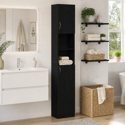 Your Go-To Black Bathroom Cabinet 32x25.5x190 cm