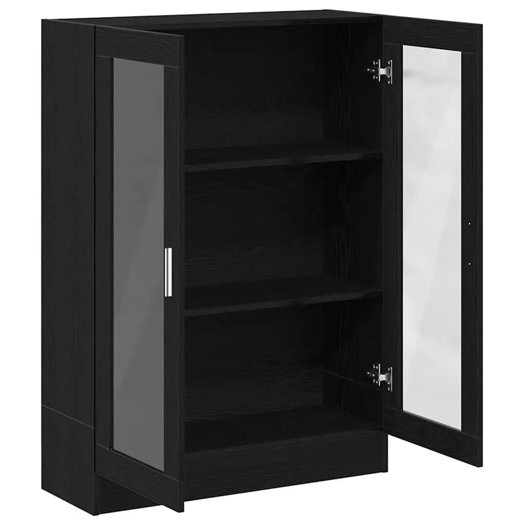 Book Cabinet Black Oak 82.5x30.5x115 cm Engineered Wood Storage Shelves