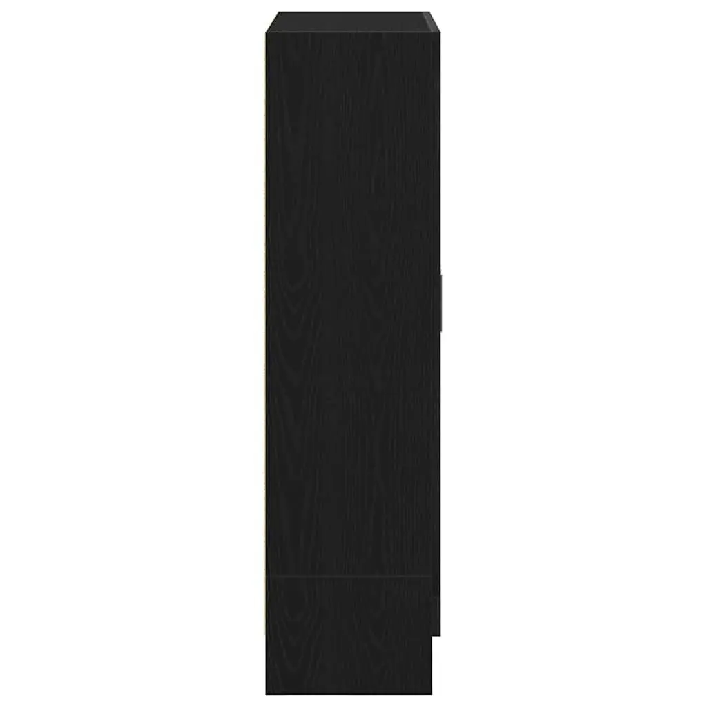 Book Cabinet Black Oak 82.5x30.5x115 cm Engineered Wood Storage Shelves