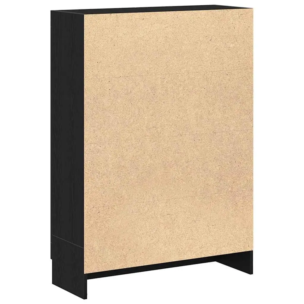 Book Cabinet Black Oak 82.5x30.5x115 cm Engineered Wood Storage Shelves