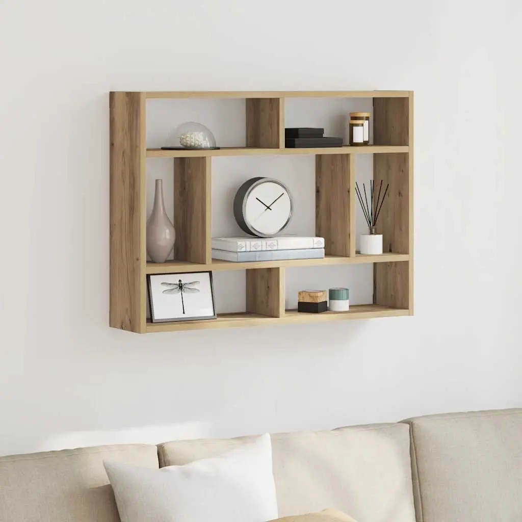 Wall Shelf Floating Storage Organizer Brown Solid Acacia Wood 75x16x55cm