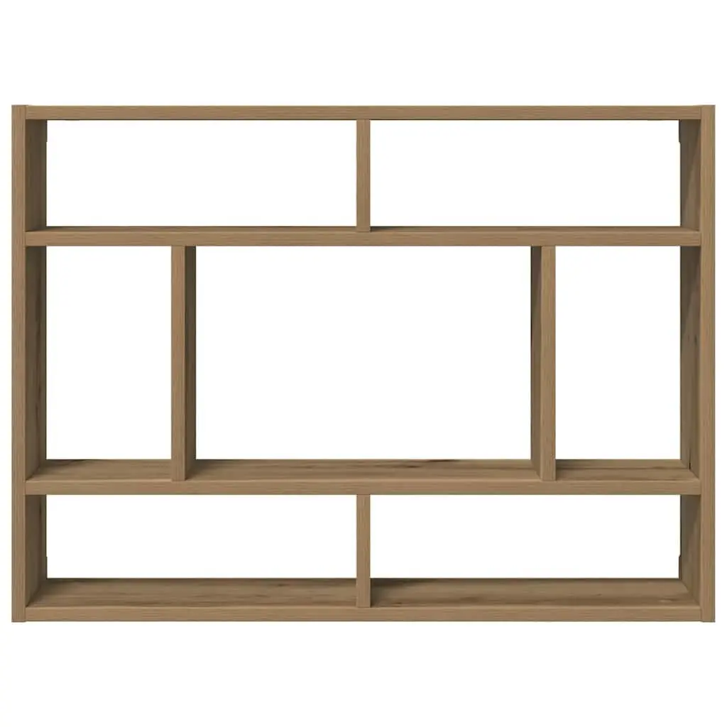 Wall Shelf Floating Storage Organizer Brown Solid Acacia Wood 75x16x55cm
