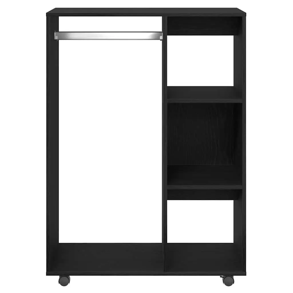 Wardrobe Black Oak Engineered Wood 80x40x110 cm Storage Cabinet Cupboard