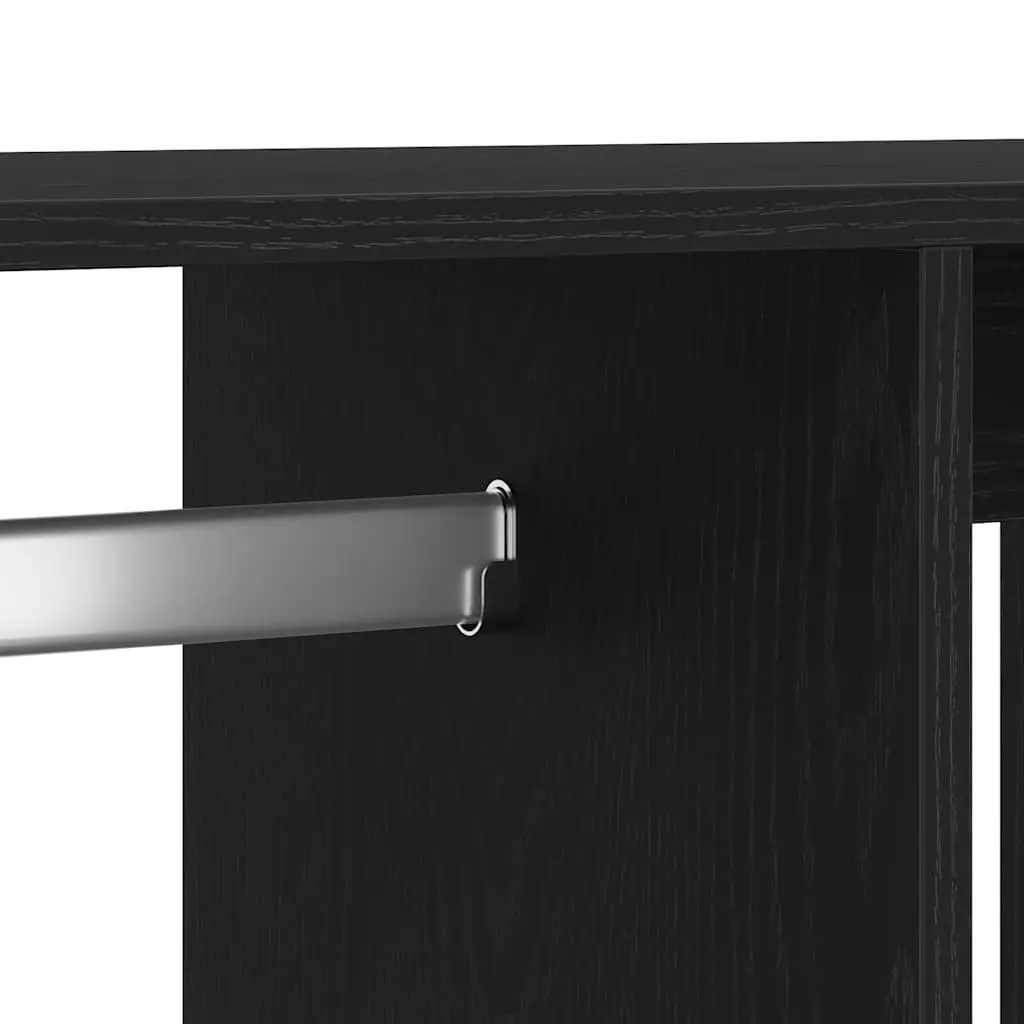 Wardrobe Black Oak Engineered Wood 80x40x110 cm Storage Cabinet Cupboard