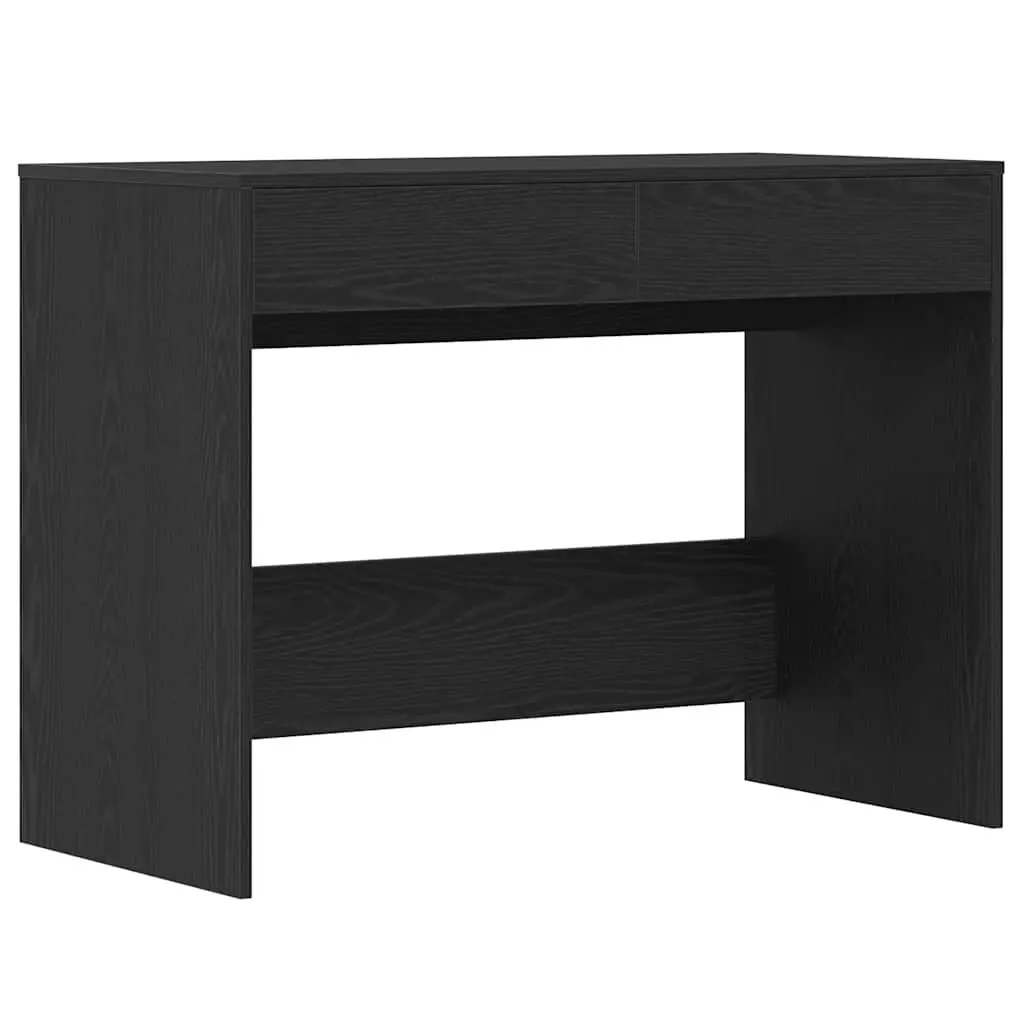 Office Desk Black Oak 2 Drawers Storage 101x50x76.5cm