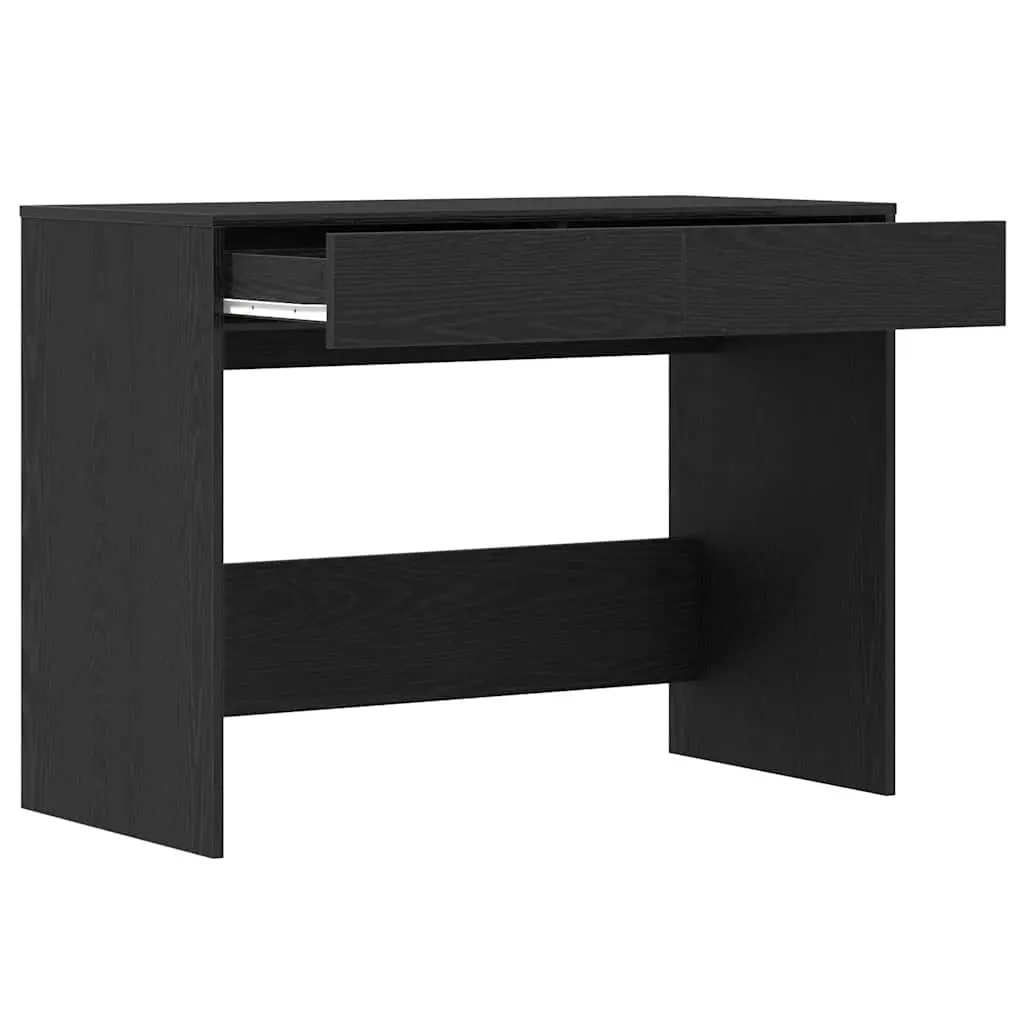 Office Desk Black Oak 2 Drawers Storage 101x50x76.5cm
