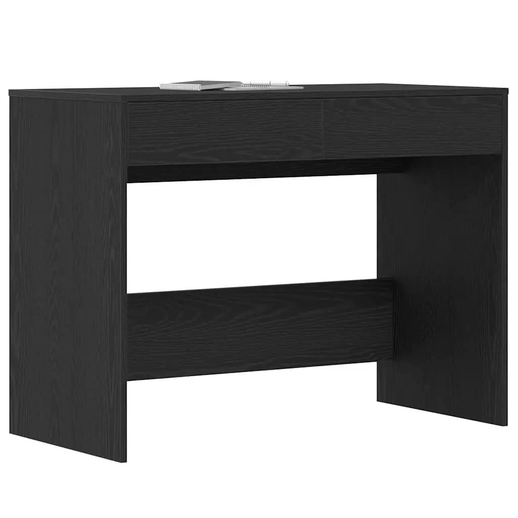 Office Desk Black Oak 2 Drawers Storage 101x50x76.5cm
