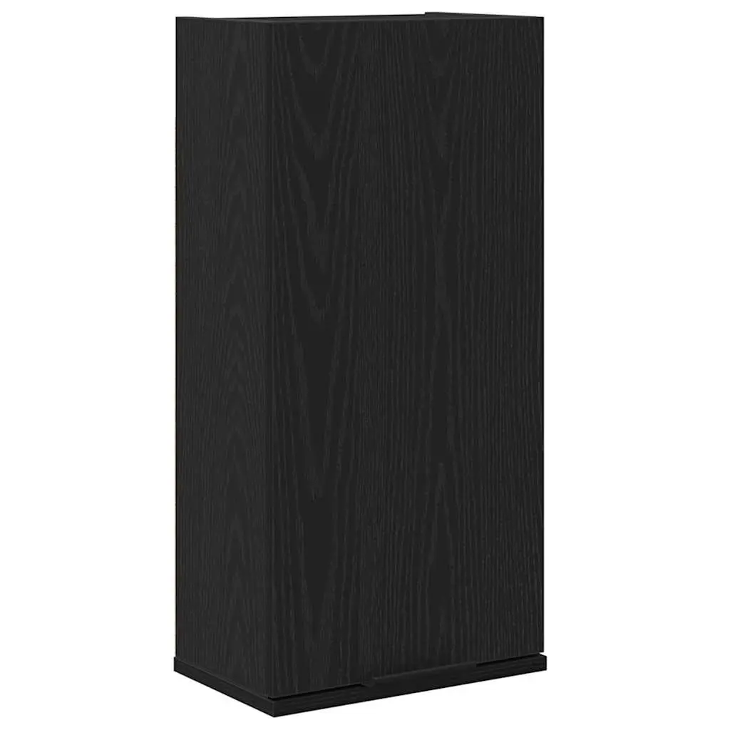 Bathroom Cabinet Wall-mounted Black Oak Engineered Wood Storage Unit 32x20x67 cm