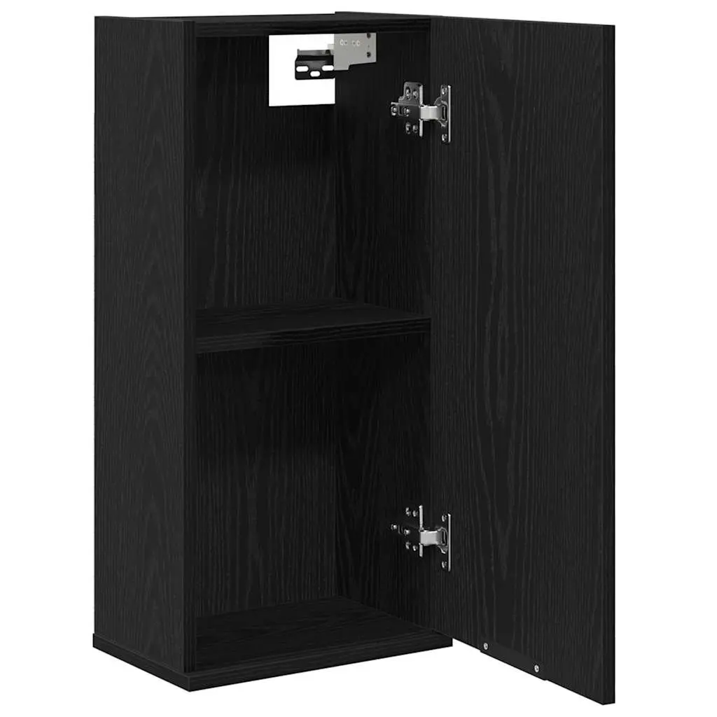 Bathroom Cabinet Wall-mounted Black Oak Engineered Wood Storage Unit 32x20x67 cm