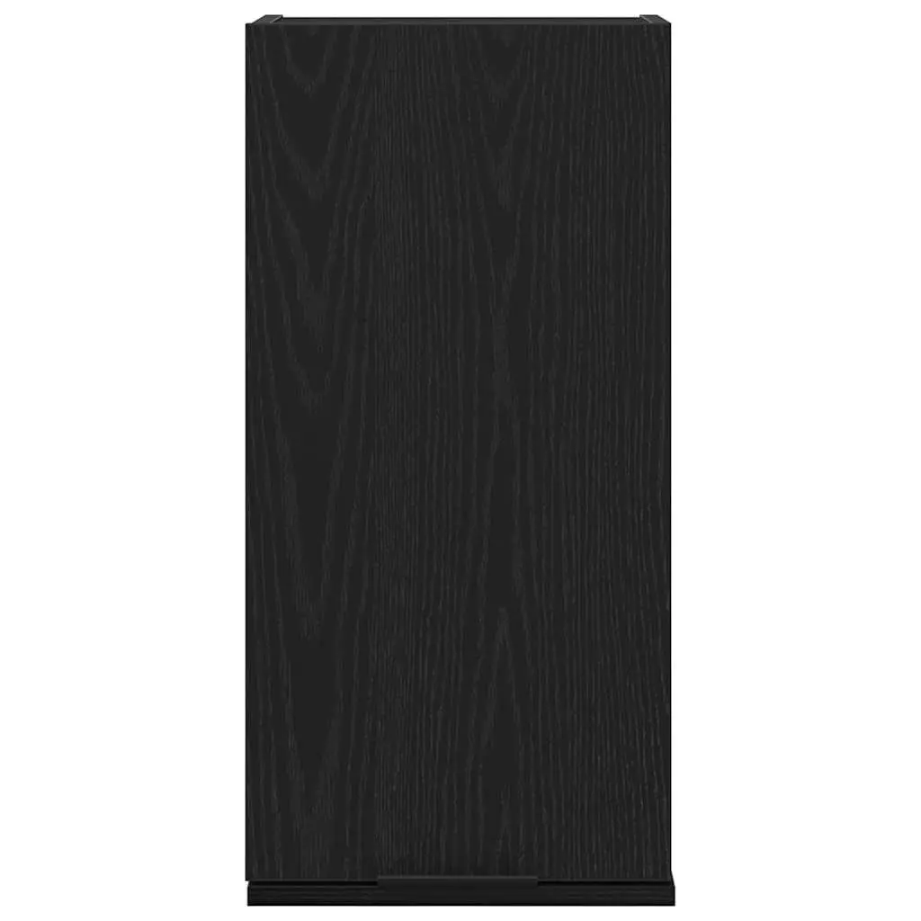 Bathroom Cabinet Wall-mounted Black Oak Engineered Wood Storage Unit 32x20x67 cm