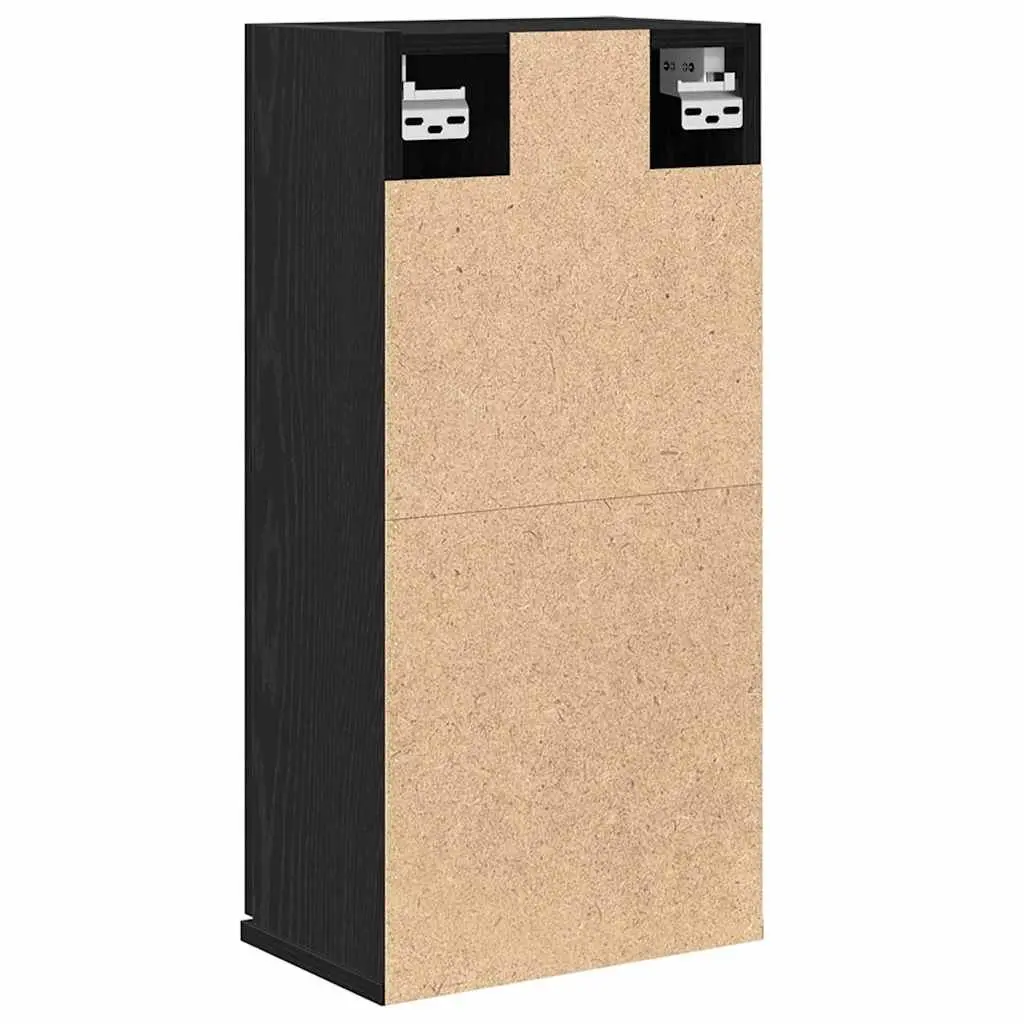 Bathroom Cabinet Wall-mounted Black Oak Engineered Wood Storage Unit 32x20x67 cm