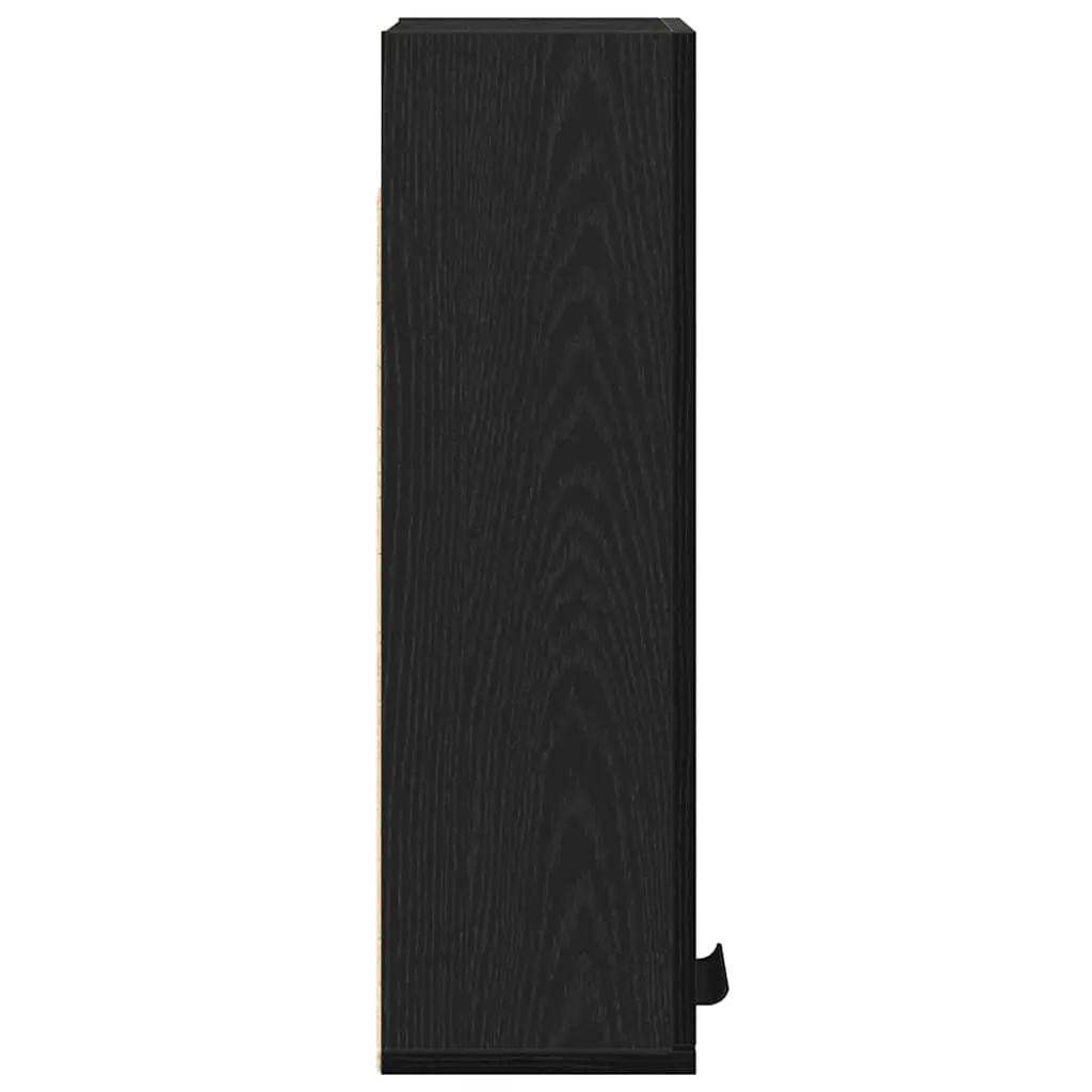 Bathroom Cabinet Wall-mounted Black Oak Engineered Wood Storage Unit 32x20x67 cm