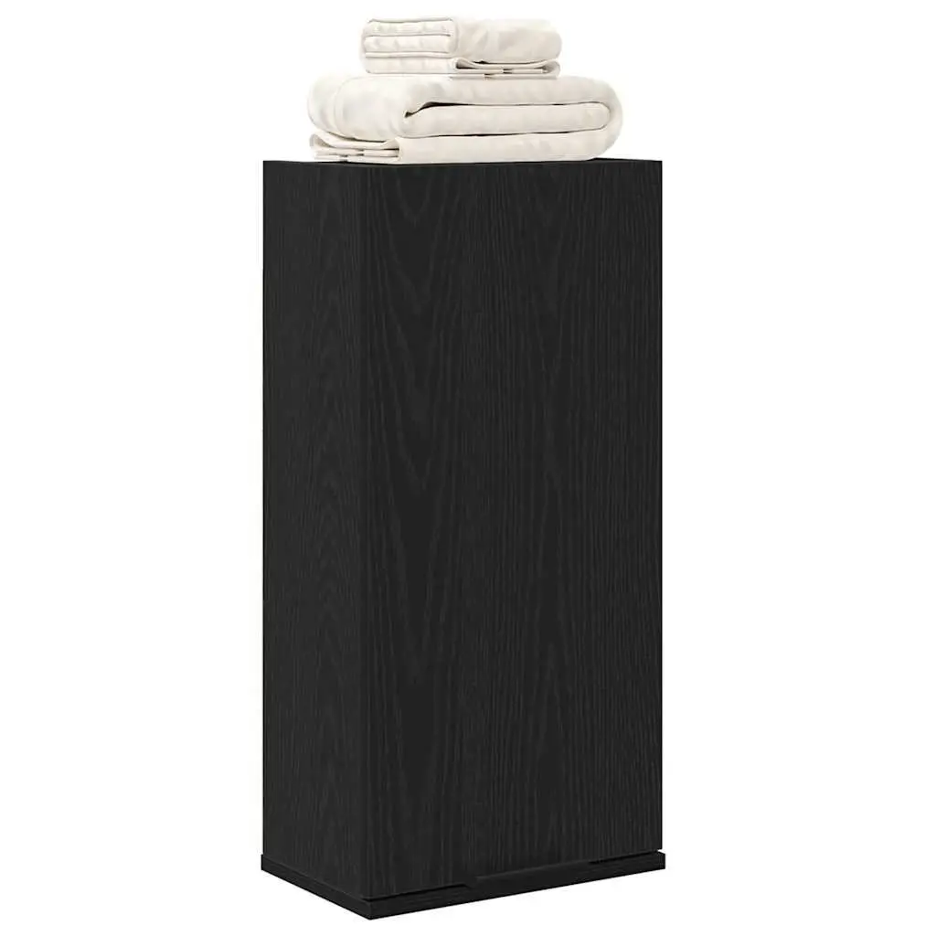 Bathroom Cabinet Wall-mounted Black Oak Engineered Wood Storage Unit 32x20x67 cm