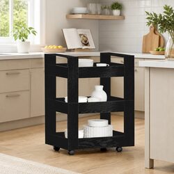 Your New Go-To Black Kitchen Trolley 60 x 45 x 80 cm