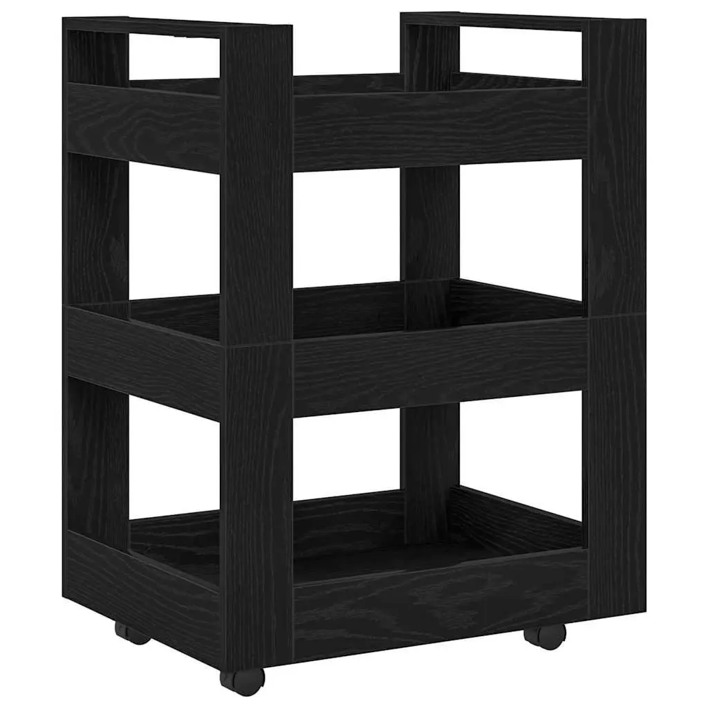 Kitchen Trolley Black Engineered Wood 60 x 45 x 80 cm