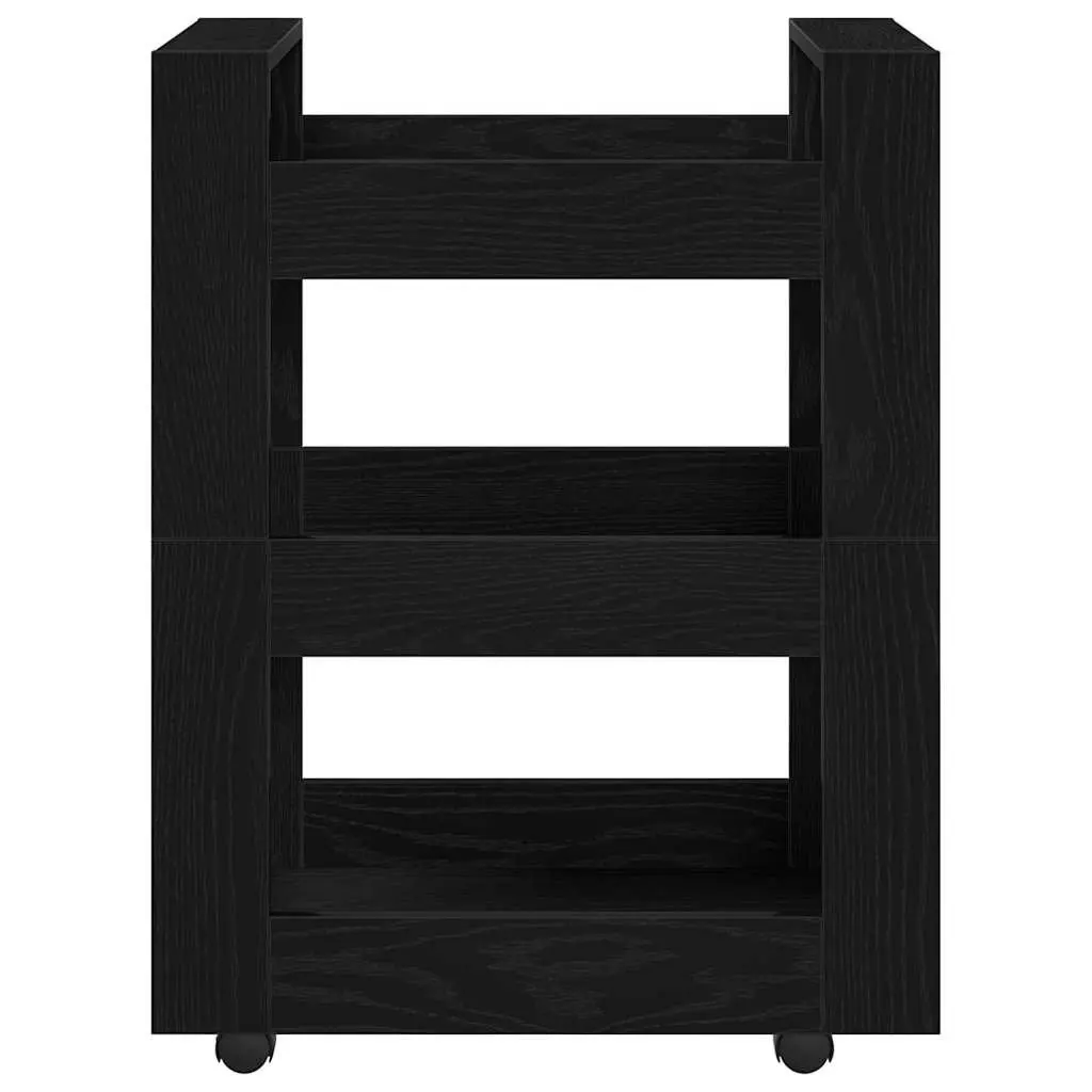 Kitchen Trolley Black Engineered Wood 60 x 45 x 80 cm