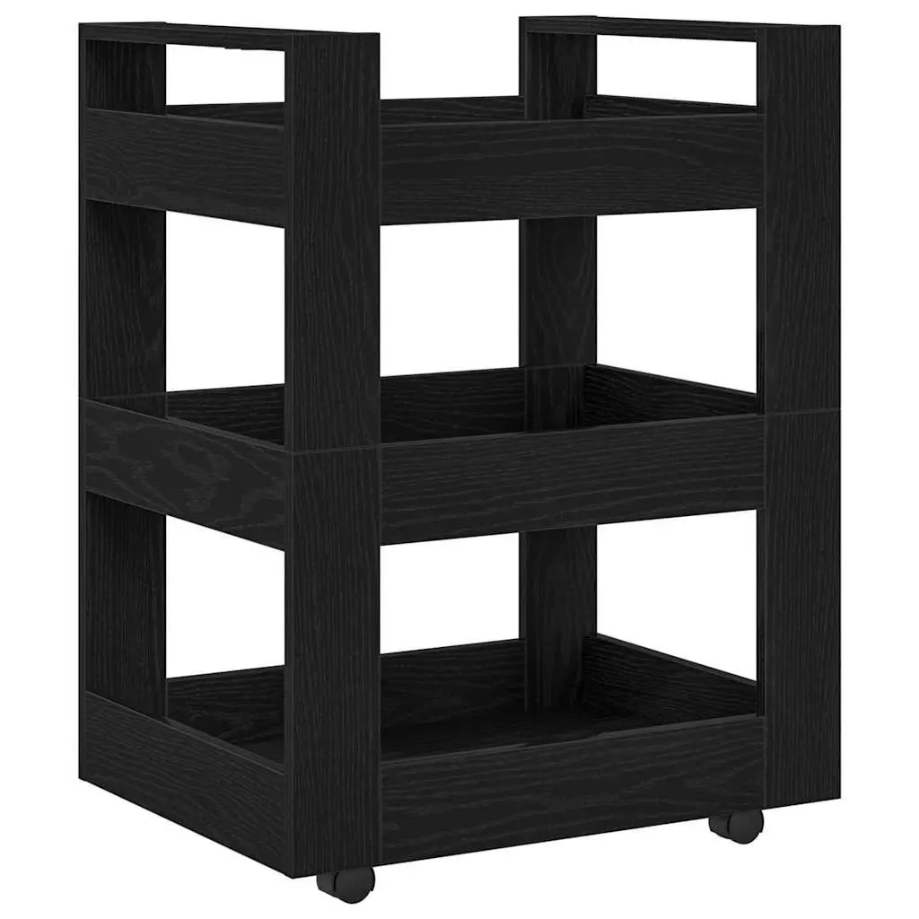 Kitchen Trolley Black Engineered Wood 60 x 45 x 80 cm