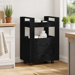 Your Kitchen's Best Friend: Black Engineered Wood Trolley