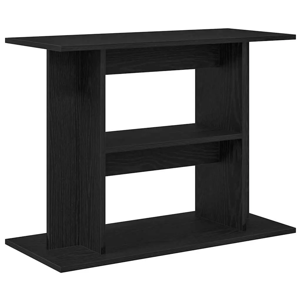 Aquarium Stand 3-Tier Storage Display Cabinet Black Oak