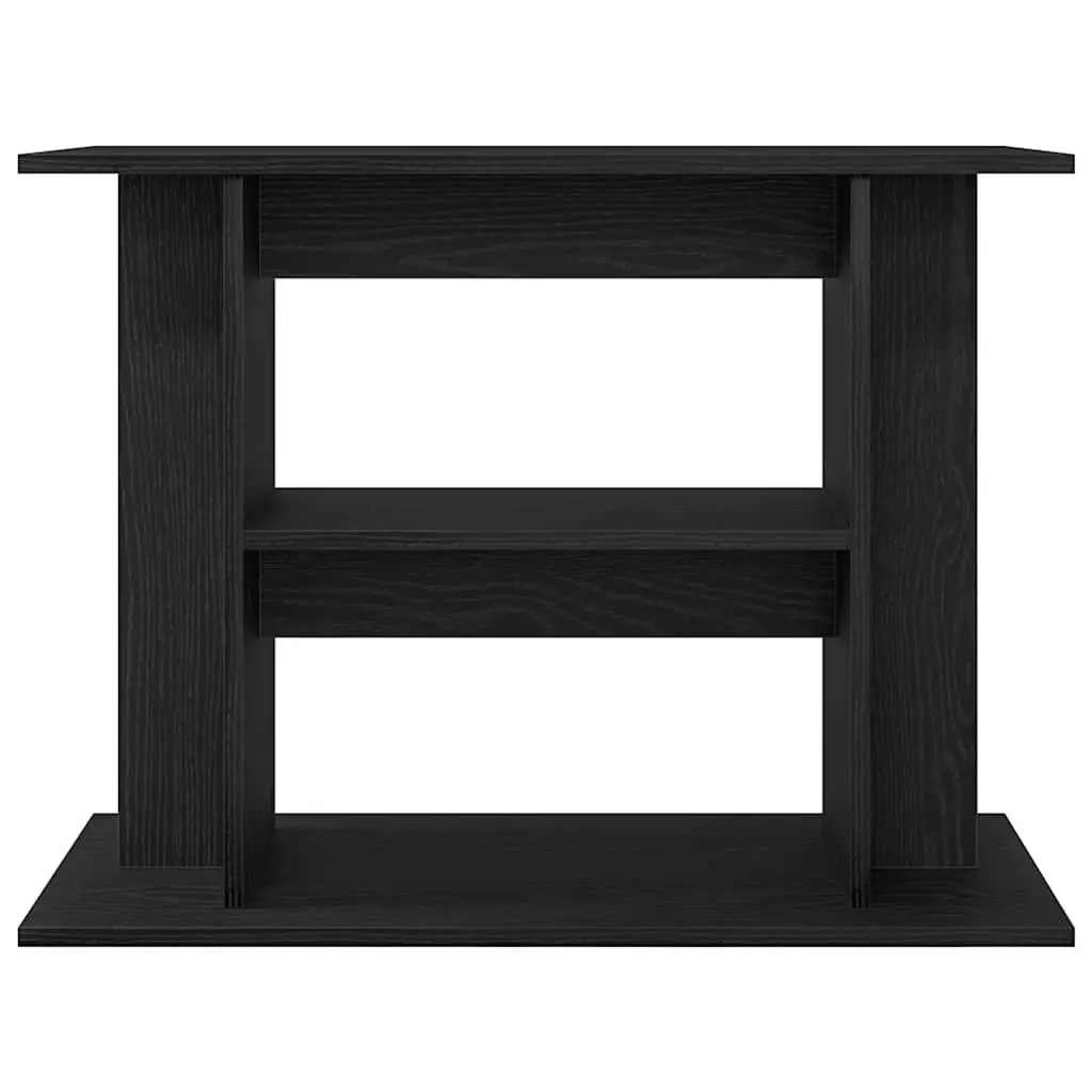 Aquarium Stand 3-Tier Storage Display Cabinet Black Oak