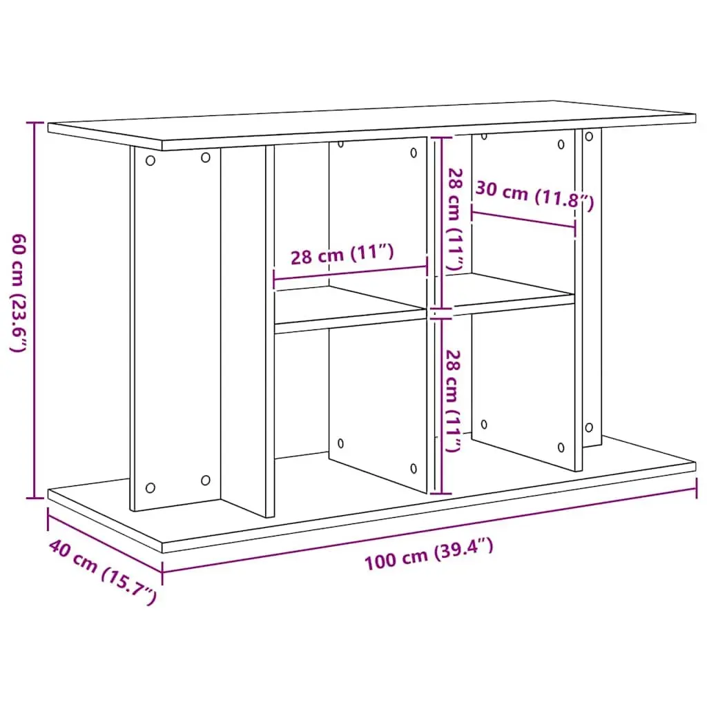 Aquarium Stand Engineered Wood Black Display Cabinet 100x40x60cm