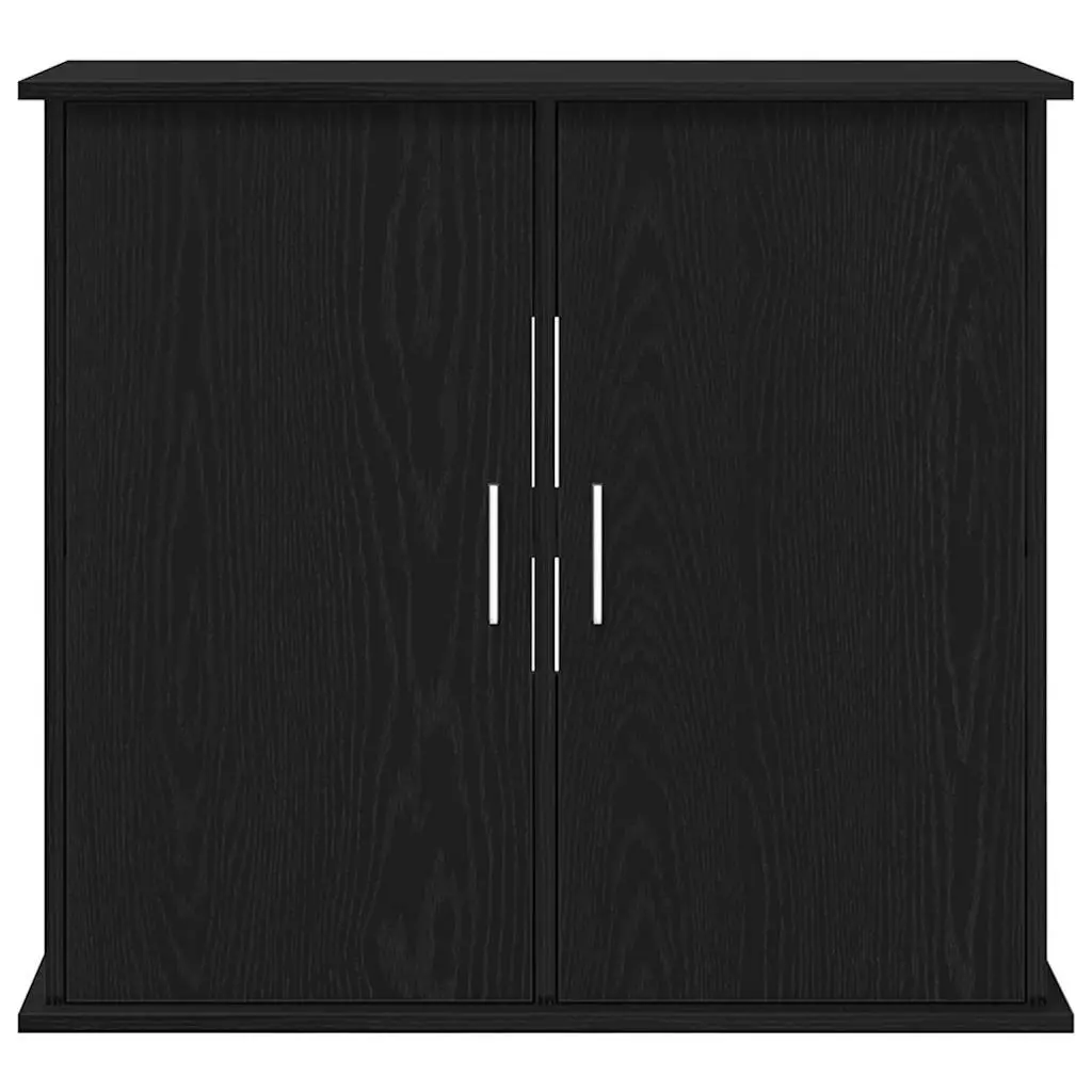 Aquarium Stand Engineered Wood Black Oak Storage Cabinet 81 x 36 x 73 cm