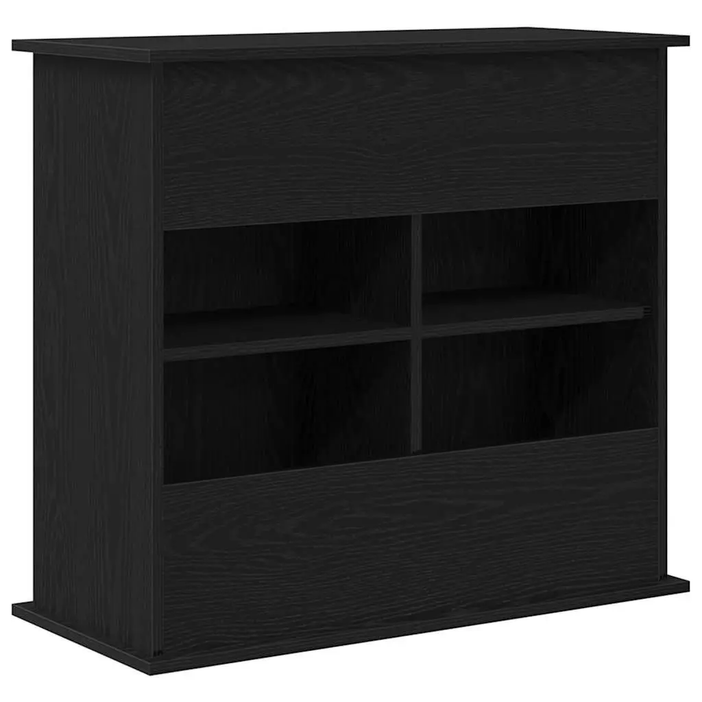 Aquarium Stand Engineered Wood Black Oak Storage Cabinet 81 x 36 x 73 cm