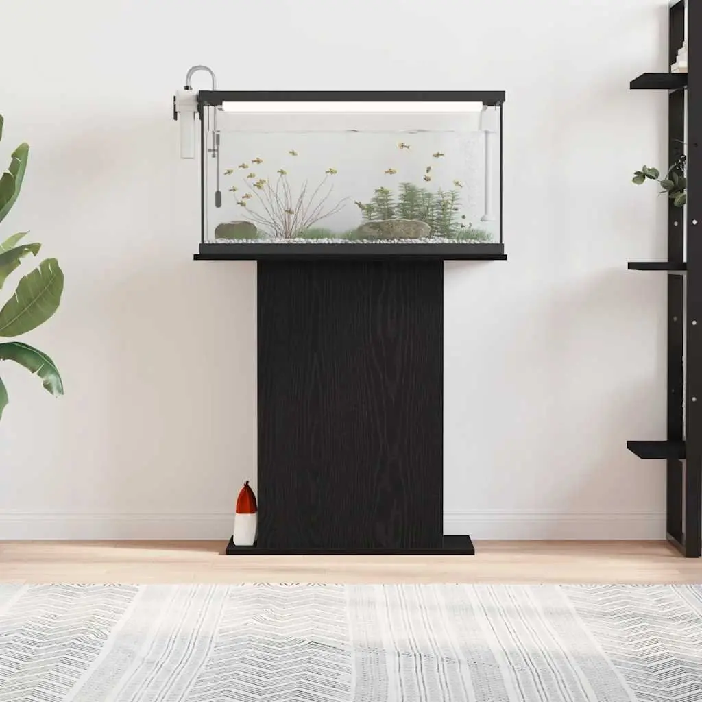 Aquarium Stand Engineered Wood Black Oak 75W x 36D x 72.5H cm