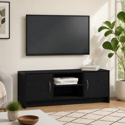Your Ideal Black Oak TV Cabinet 102x30x37.5cm - Friendly Design